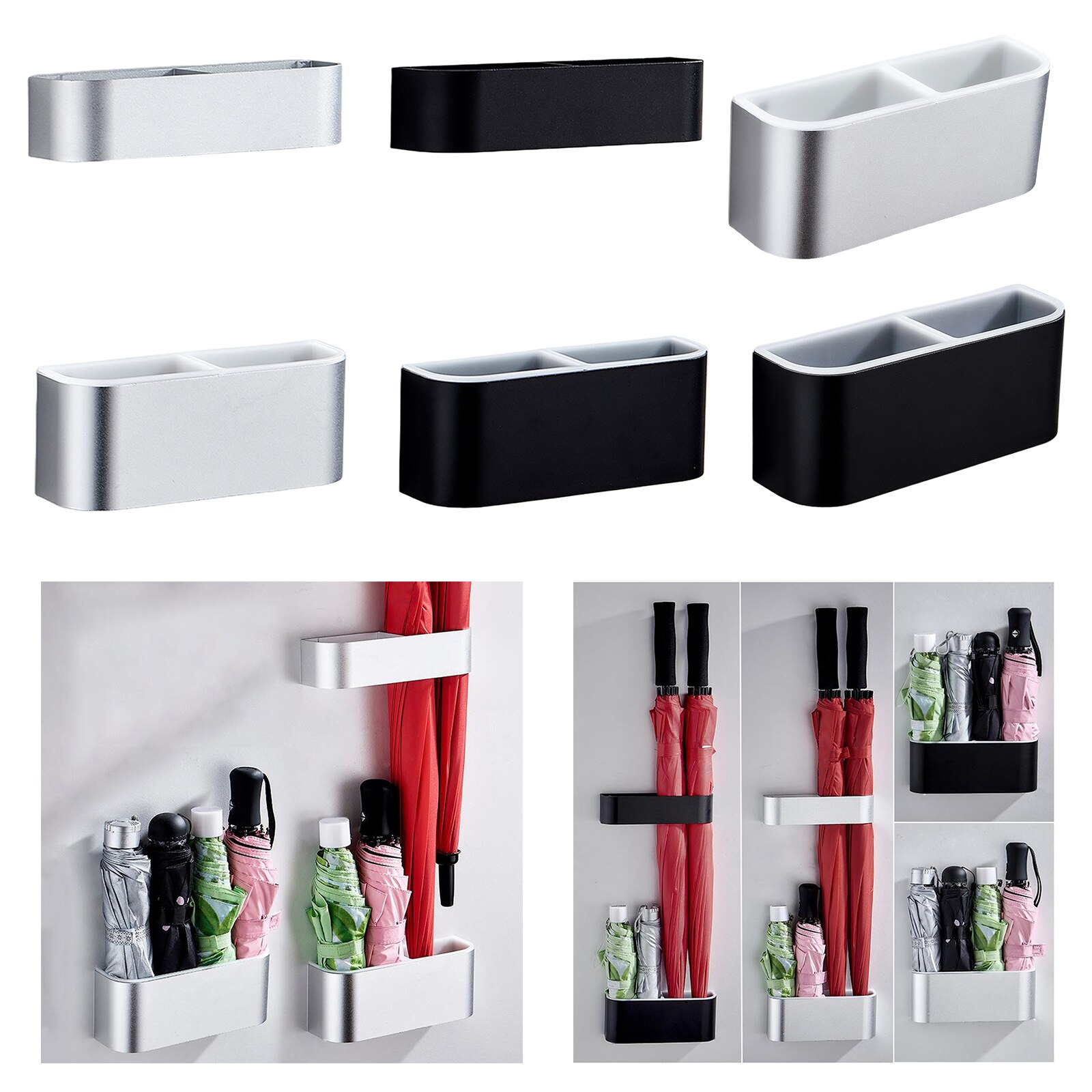 Wall Mounted Umbrella Stand For Home Office Storage Umbrella Shelving Hanging Frame Self-Adhesive Door Back Mount