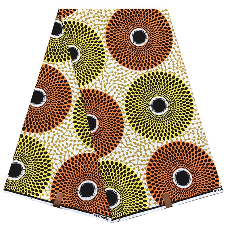 Afrikansk stoff vokstrykk ekte voksduk 100%  bomullsmateriale 6 yards afrikansk ankara bomull voks stoff for kjole: Farge 11