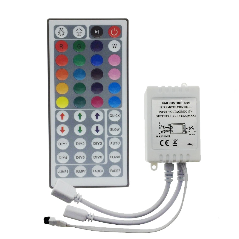 LED RGB Controller 44 Sleutel Dubbele Uitgang IR Afstandsbediening voor LED RGB strip DC12V