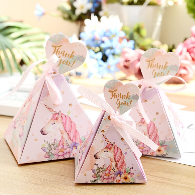 5Pcs Eenhoorn Geschenkdoos Treat Candy Box Love Forever Treat Candy Box Wedding Party Supplies