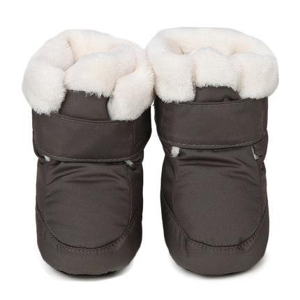 Vinter baby pige sko vandtæt og vindtæt tyk varm baby dreng støvler til nyfødte spædbørn outwear sne støvler: Mørkegrå / 3