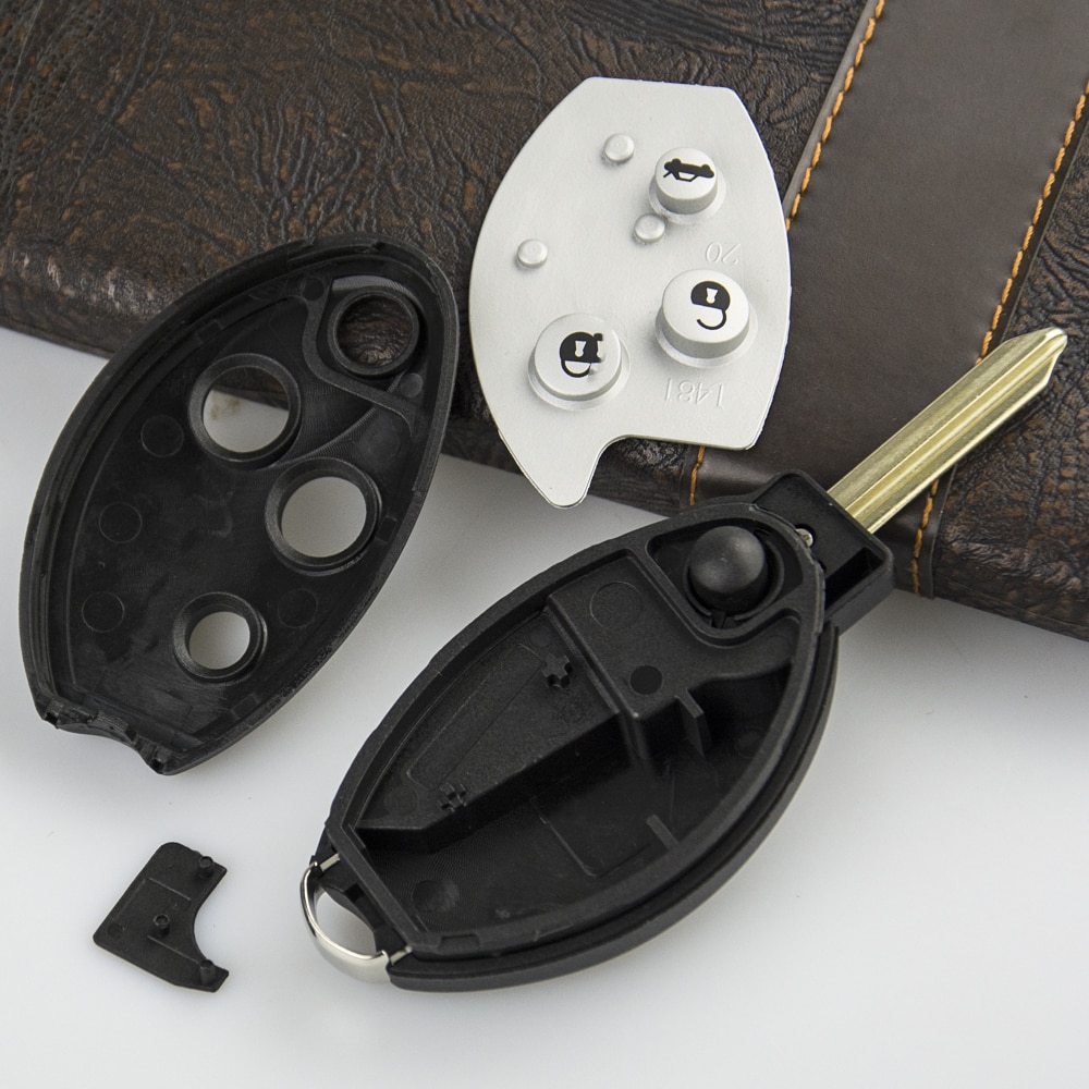 OkeyTech obudowa kluczyka obudowa pilota robić Citroen C3 C4 C5 Saxo Xsara Picassa Berlingo 3 przycisk z podkładka gumowa akcesoria samochodowe alarm