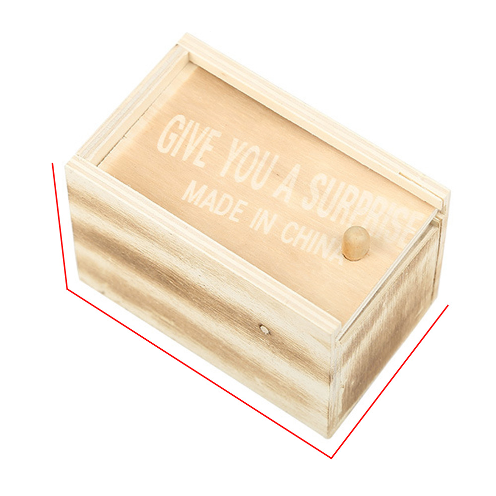 Broma de madera Tricky Toy bauble parodia de Halloween divertido Scare inofensivo caja de madera pequeña insecto araña escorpión escalofriante niñas bebé Jok