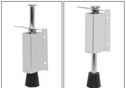 Stainless Steel Telescopic Door Stopper Silver Spring Loaded Step-On Door Holder Door Stops For Household Hardware