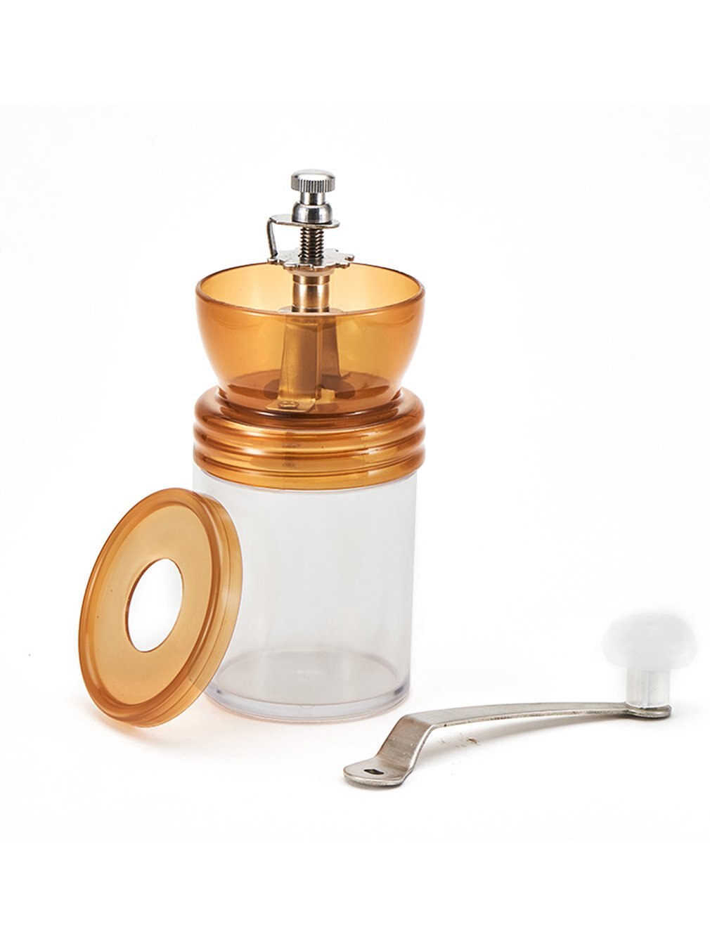 Transparent Hand Grinder Adjustable Ceramic Core 304 Stainless Steel Washable Hand Coffee Machine Kitchen Appliance: Gold