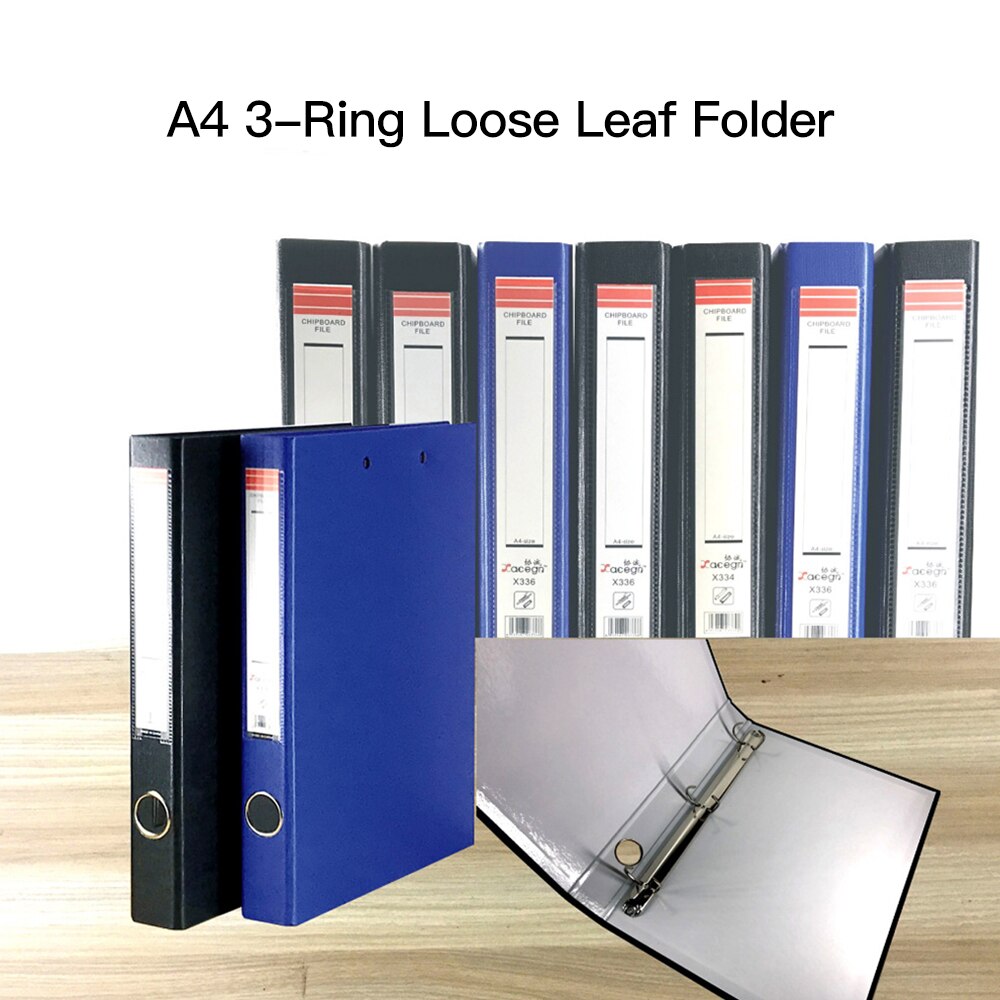 File Binder A4 3-Ring Document Organizer Storage Durable metal clip File Folder Stationery for Business Office School