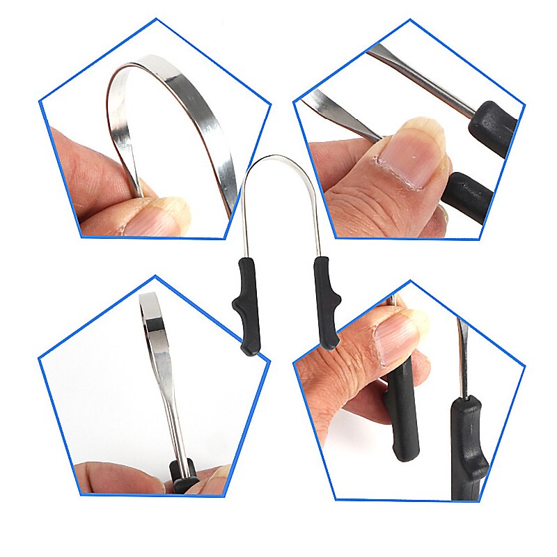 Stainless Steel Tongue Scraper Toothbrush Brush Oral Hygiene Tongue Mouth Cleaner Scraper For Bad Breath Oral Hygiene Care Tools