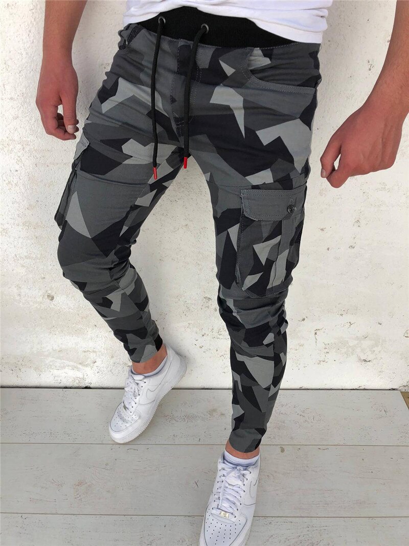 Pantalones de camuflaje para hombre, chándal de culturismo, ropa de calle de otoño, pantalones deportivos informales para Fitness, novedad de