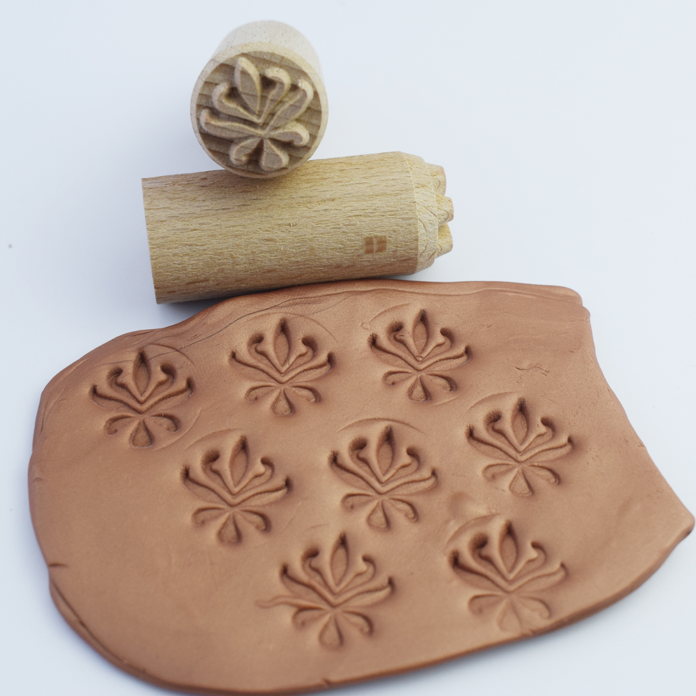 Más sellos de patrón para arcilla, bonita flor, hoja, textura Animal, sello en relieve, bloque de madera, sellos de cerámica, herramienta de arcilla polimérica de cerámica