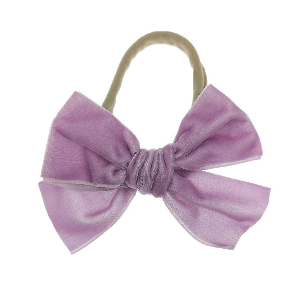 Effen Fluwelen Strik Baby Hoofdbanden Voor Meisjes Handgemaakte Nylon Elastische Zachte Knoop Baby Tulband Hoofdband Pasgeboren Baby Haaraccessoires: 9