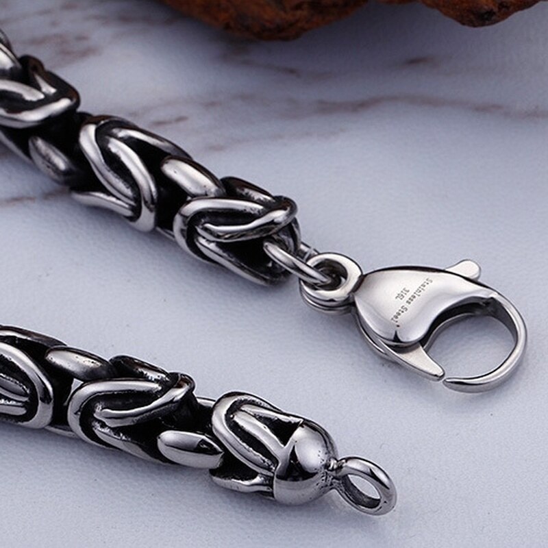 Men Skeleton Punk Bracelet Metal Braided Bracelet