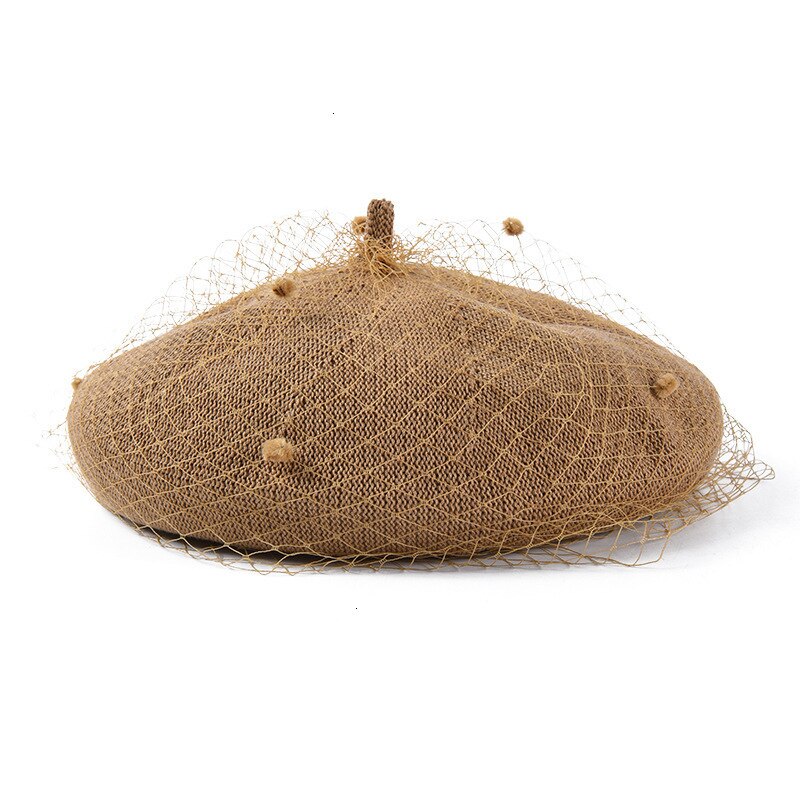 Fedora hoeden voor vrouwen dames fedora's wollen vilt mesh strik bloemen formele baretten retro baret britse mesh gaas stip pet