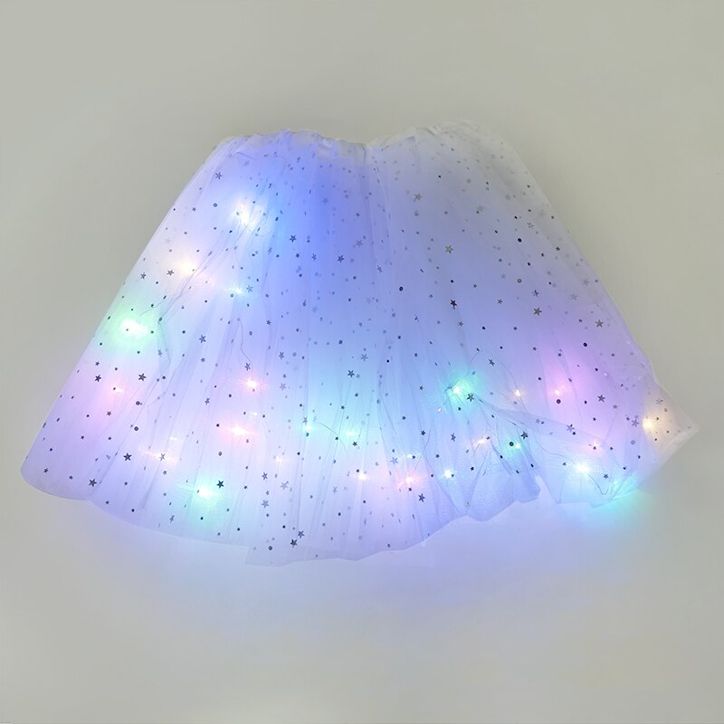 LED świecące światło księżniczkowe spódniczki Tutu dla dziewczynek kobiet zapalić Tutu ślubne stroje imprezowe Cosplay urodziny prezent Luminous tkaniny: B13