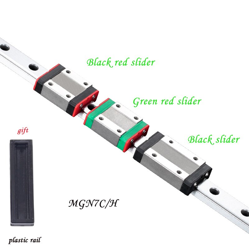 1Pcs Lineaire Rail Gids Vervoer Blok MGN7C MGN7H Voor MGN7 Mgn Mini Lineaire Gids Vervoer Cnc 3D Printer Onderdelen zwart Rood Groen