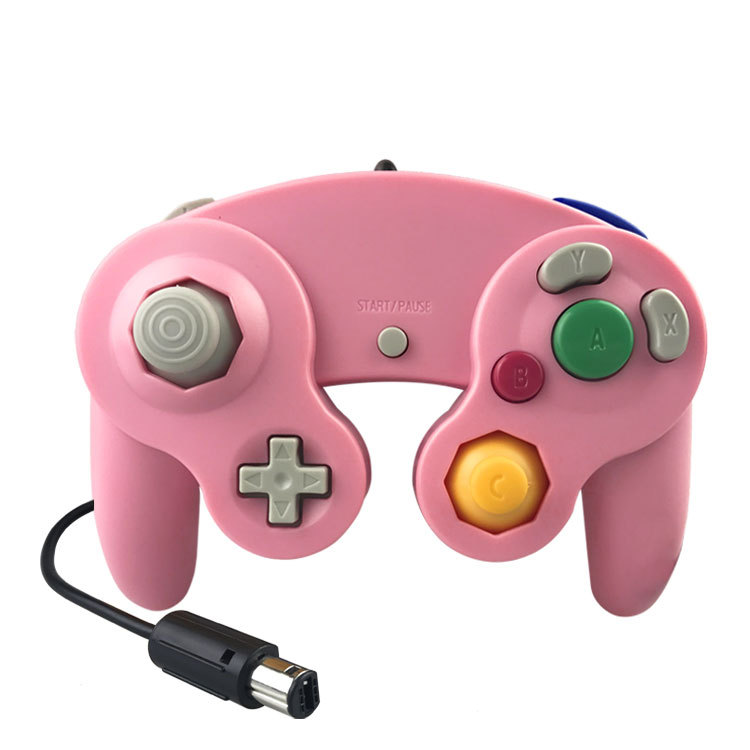 DATA FROG Wired Joypad Controller For Gamecube Controller Handheld Joystick For Computer For Nintend For Wii Vibration Gameing: Pink