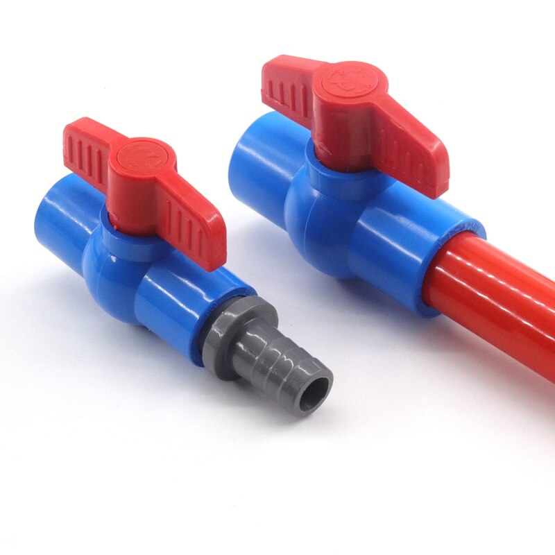 I.D 20~110mm PVC Pipe Connectors Socket Ball Valve Garden Watering Irrigation Pipe Fittings Connector Aquarium Water Fittings
