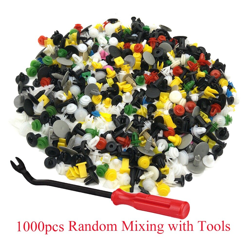 1000 Pcs 30 kinds Universal Mixed Auto Fastener Car Bumper Clips Retainer Car Fastener Rivet Door Panel Liner for All Car: 1000PCS With tool
