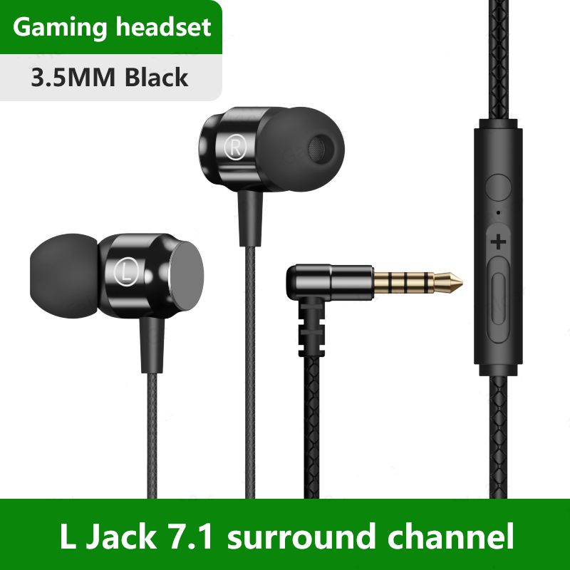 EARDECO 3,5-mm-Kopfhörer mit Kabel, in-Ohr-Kopfhörer mit Kabel, Sport-Kopfhörer mit Mikrofon, Kopfhörer-Headset, Fone De Ouvido Auriculares: Schwarz