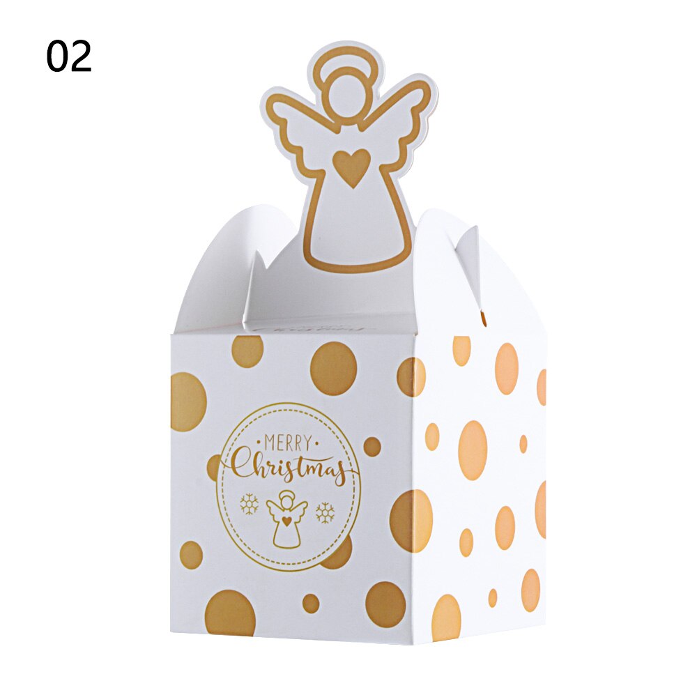 5 stk / sæt glædelig jul slikpose taske juletræskasse papir æblekasse slikpose containerforsyning dekoration: 2