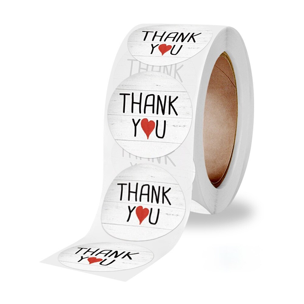 100-500pcs Round Thank You Stickers for Wedding Favors and Party Handmade Envelope Seal Labels For Business decoration