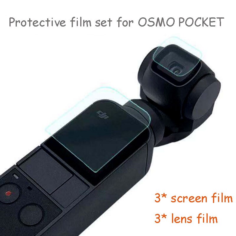 3- pakks beskyttelsesfilm og linsefilmsett til osmo lomme håndholdt gimbal lommekamera beskytter tilbehør