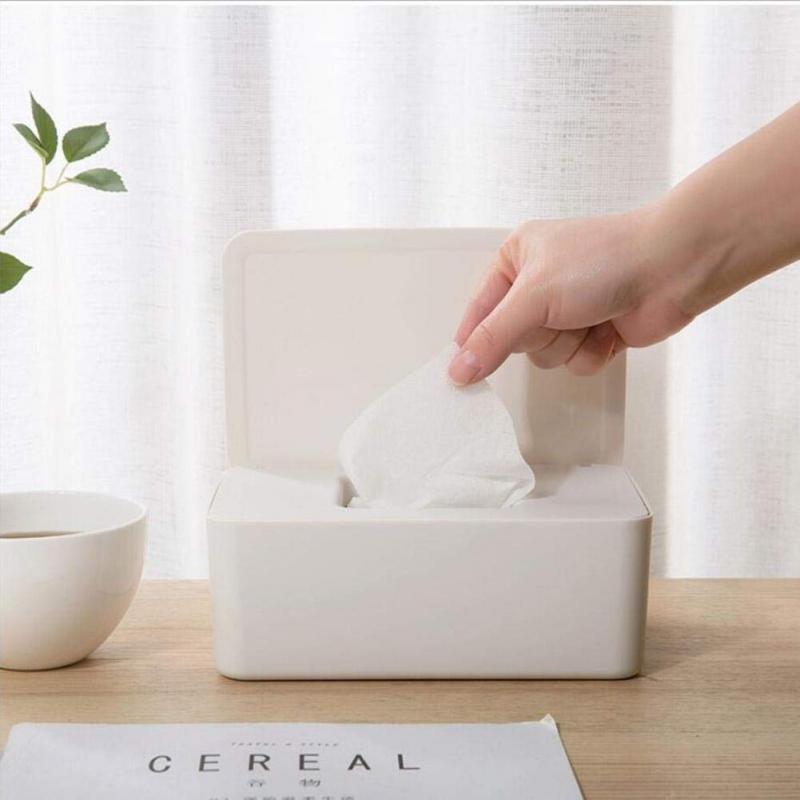 Plastic Tissue Box white seal Organizer Storage box toilet Kitchen home office decoration rectangular Tissue Shelf