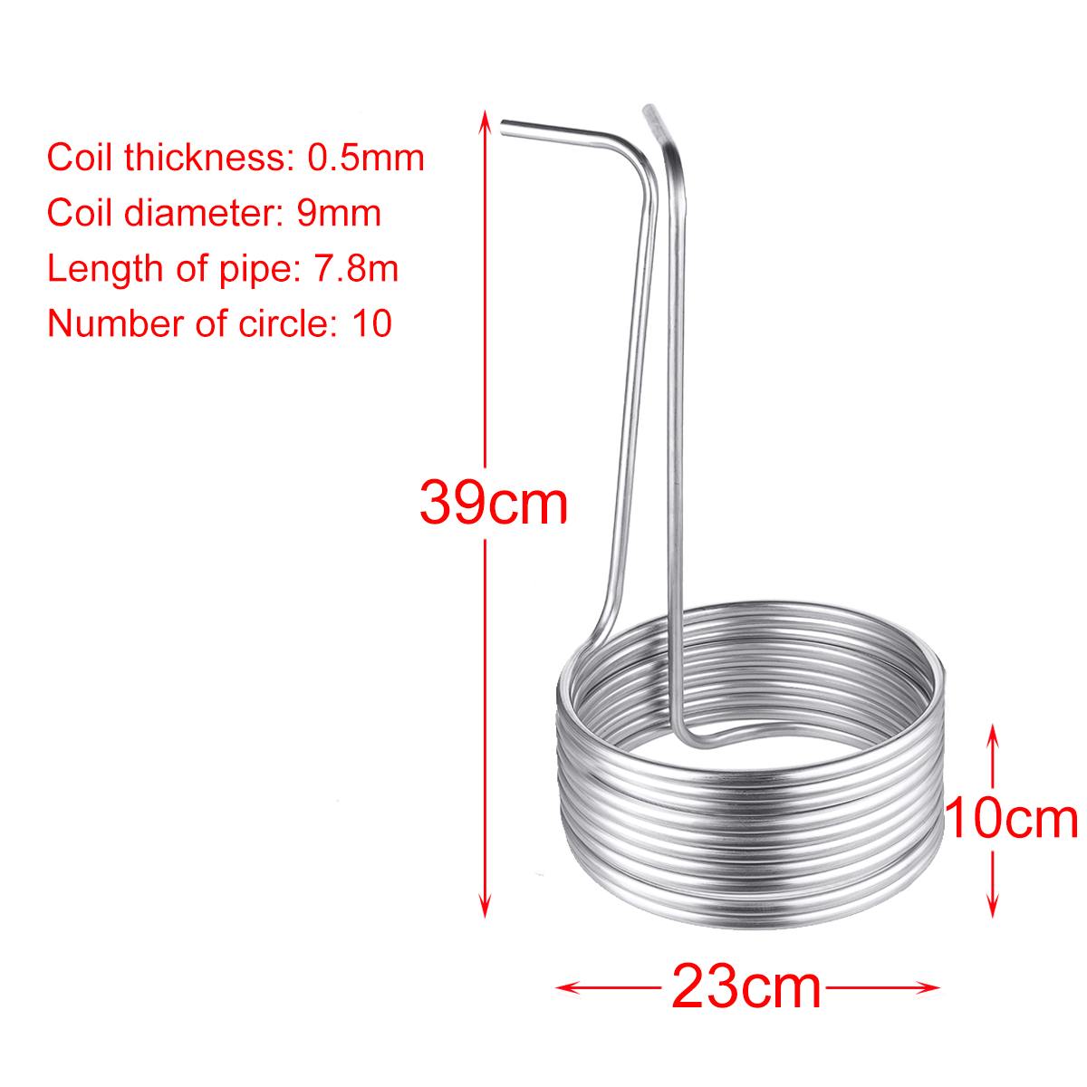Tubos de refrigeración de acero inoxidable, kegeradores para el hogar, fermentación de mosto, súper eficiente: 9.52X0.5X7.8M single