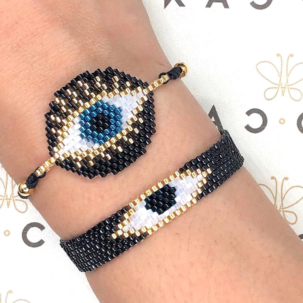 andare2boho Del Braccialetto Delle Donne Turco dell'occhio diabolico Del Braccialetto Miyuki Pulseras Mujer Moda 2020 Gioielli Fatti A Mano Telaio Tessuto Bracciale Regalo Gioielli