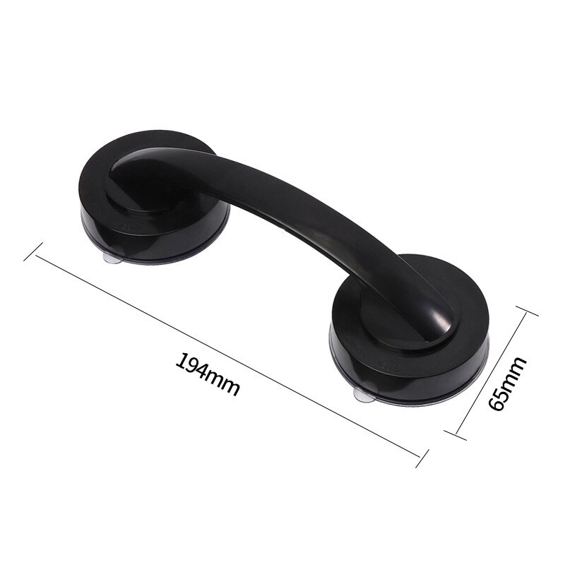 Veilige Grip Met Zuignap Geen Boren Douche Handvat Anti-Slip Leuning Biedt Voor Veiligheid Grab In Badkamer Koelkast leuning: black-2