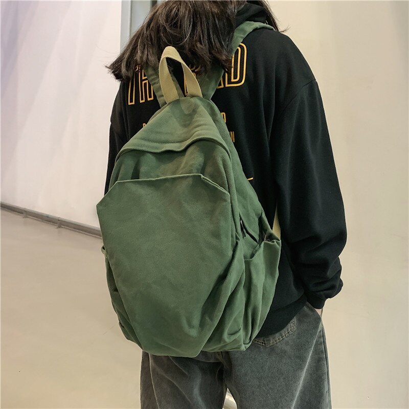 Teenager Koreanische Stil Schnelle Baumwolle Rucksack 2022 Schüler lässig Flut hoch Straße Leinwand Stoff Schule Buch Täglichen Daypack