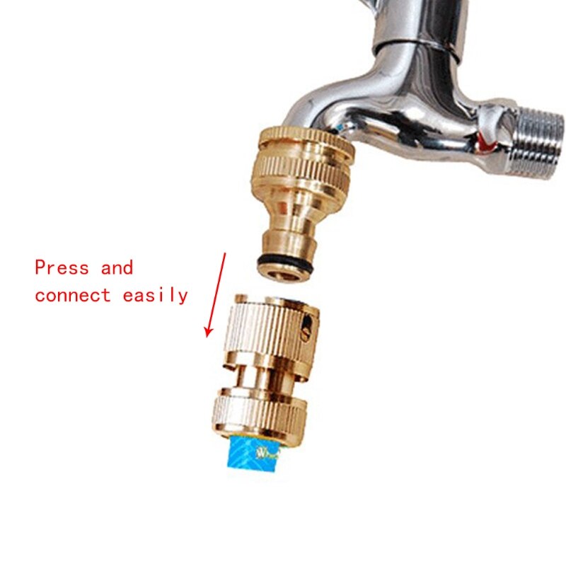 1/2" Brass Tap Hose Connector Garden Water Pipe Quick Adaptor Fitting Thread