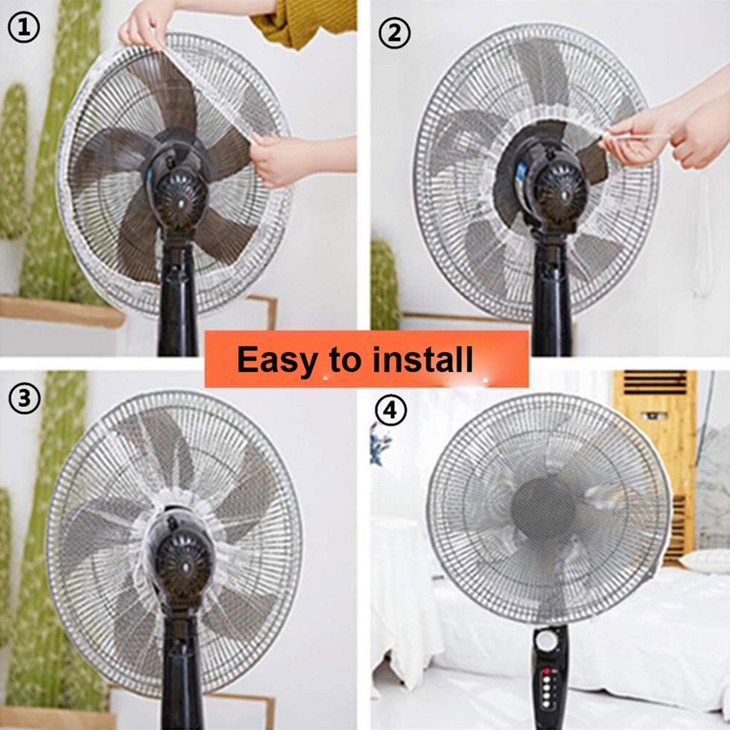 1Pcs Safety Mesh Home Office Supplies Fan Dust Covers Fan Guard Round White Lace Fan Protective Cover Kids Finger Protector #D