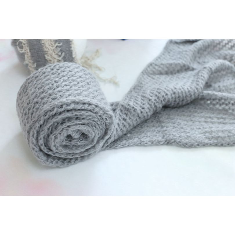 Grey Kleur Gehaakte Mohair Baby Wrap Bonnet set Fotografie props Pasgeboren meisje hoed