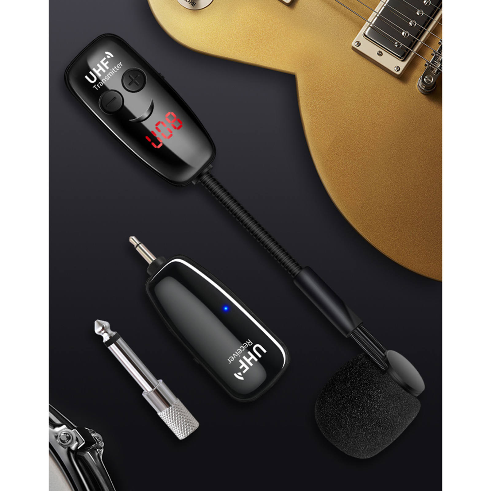 Uhf Draadloze Instrumenten Saxofoon Microfoon Draadloze Ontvanger Zender 50M Bereik Plug En Spelen Geweldig Voor Speaker Muzikale