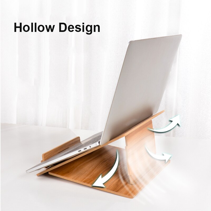 Bærbar bambus bærbar bærbar stativ sammenleggbar bærbar holder til macbook pro luft tablett lapdesk datamaskin kjølebrakett støtte stativ