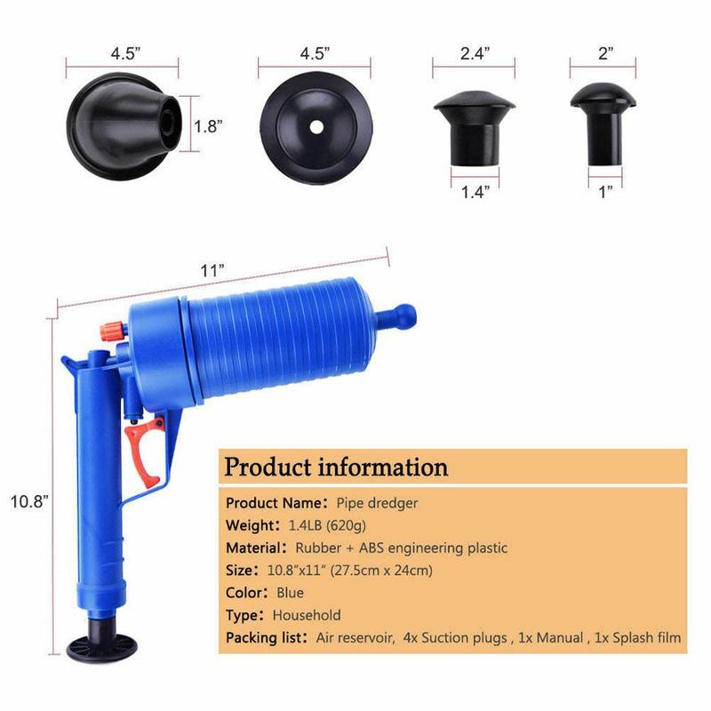 Environmental Toilet Plungers High Pressure Air Drain Bathroom Clog Pipe Kit Blaster Sink Plunger Pump Cleaner Kitchen Remo Y0Y9