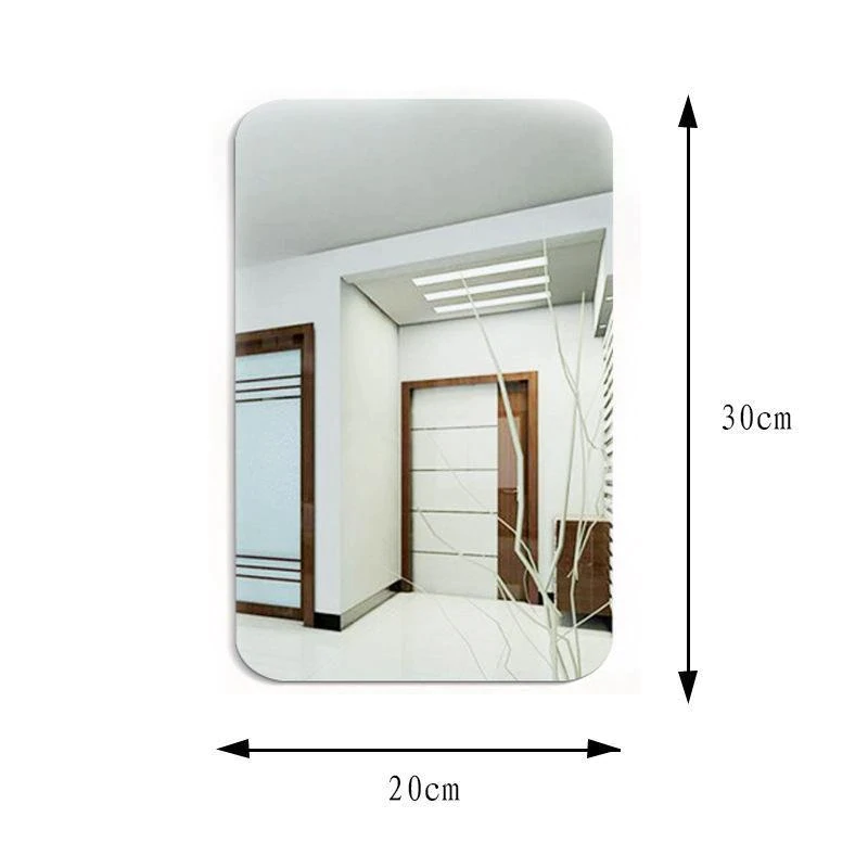 Non-glass Mirror Sticker Mirror Wall Stickers Decal Self-adhesive Tiles Flexible Non Glass Looking Stickers 3D Mirror Wall: Rectangle S