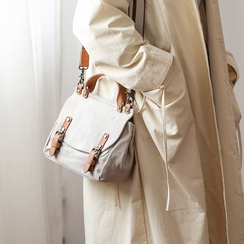 Bote Taschen Damen Leinwand Tasche mit Reißverschluss und Tasche Umhängetaschen für Frauen Schulter Taschen Lässig Reise Schulranzen