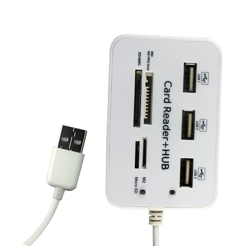 Multi USB Hub USB 2.0 séparateur haute vitesse avec lecteur de carte USB 480Mbps Combo pour MS/M2/SD/MMC/TF, accessoires d&#39;ordinateur