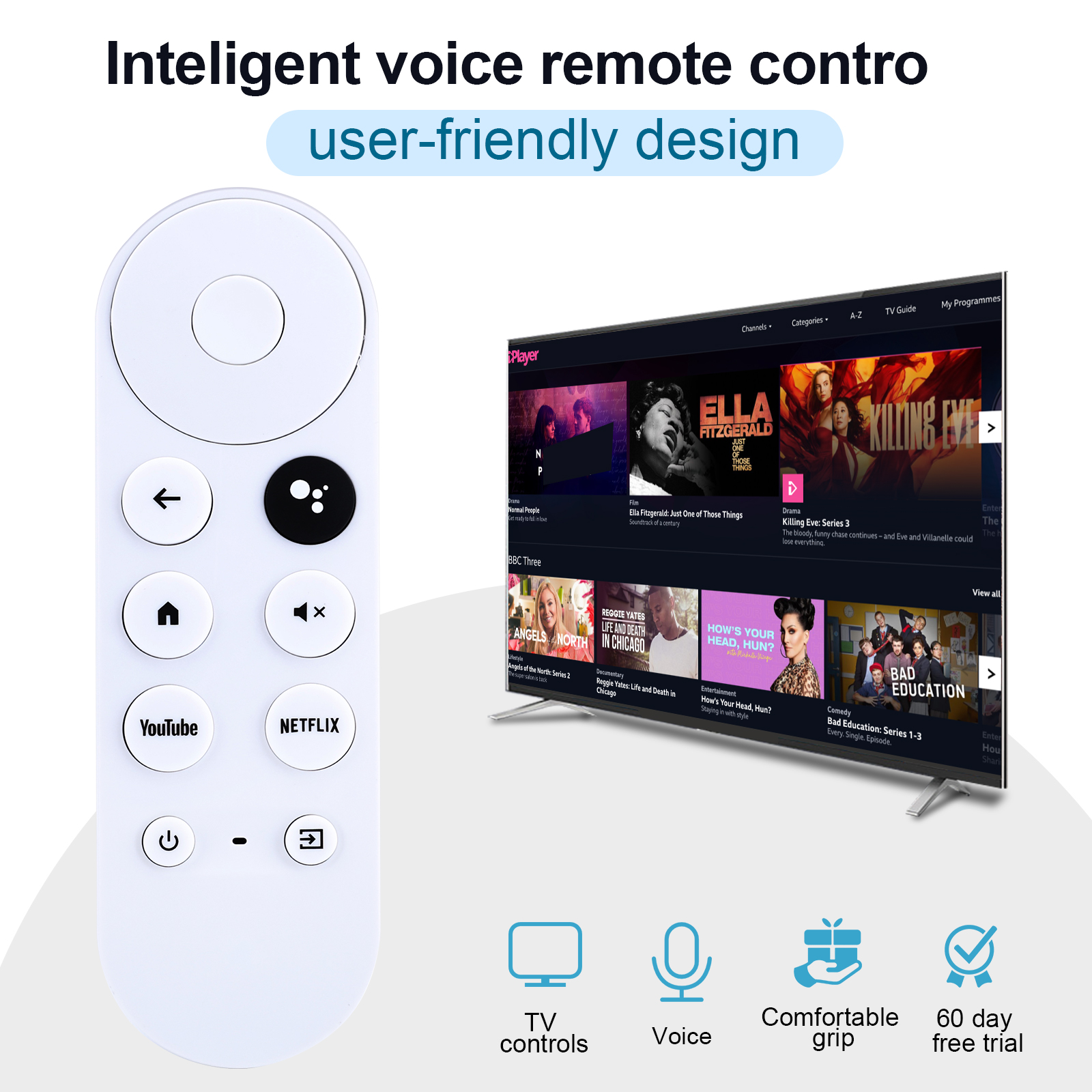 Ersatz für Google-Chromecast-Fernbedienung, für Chromecast mit Google TV Fernbedienung und Google TV Stromer