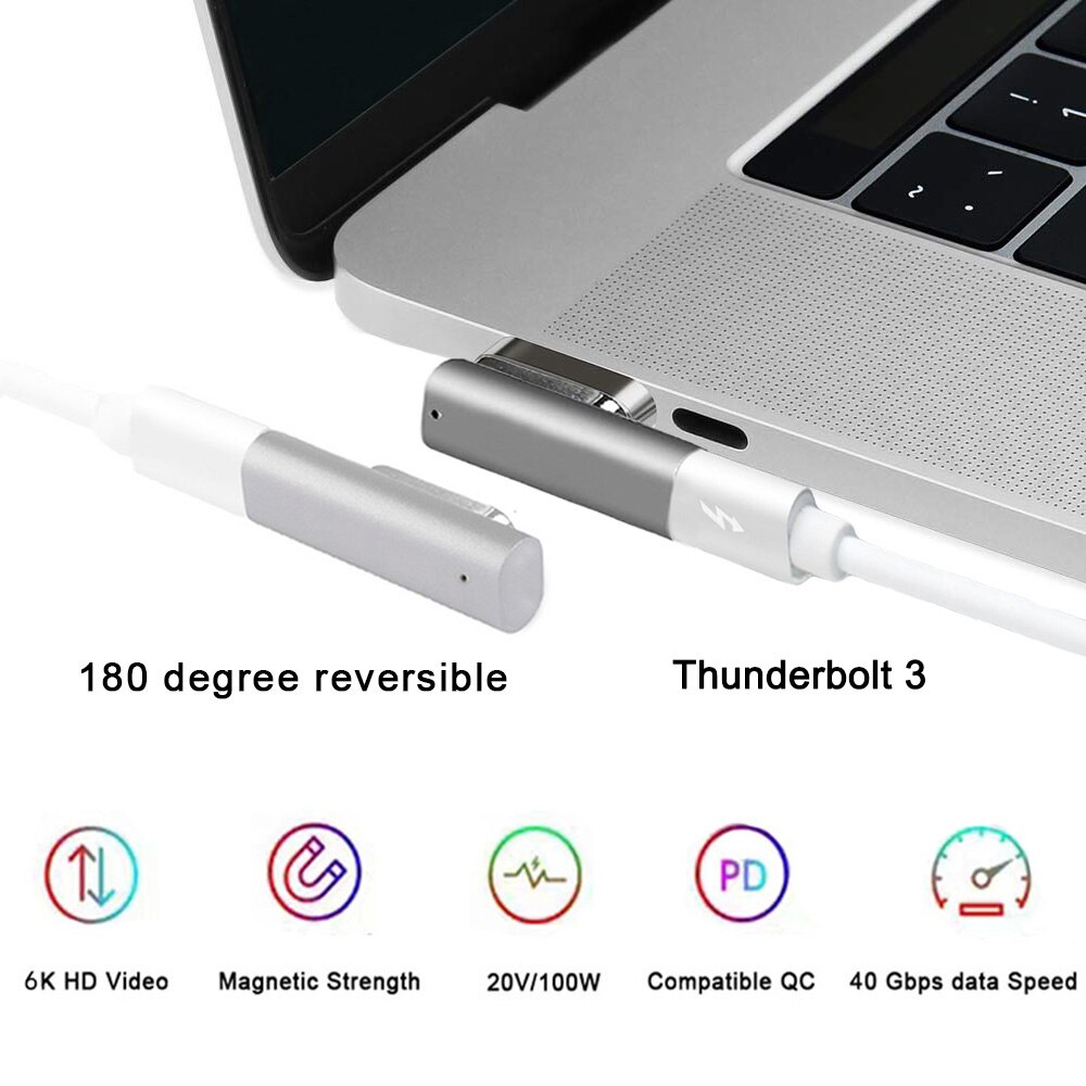 24 pin magnetic USB C charging adapter to USB C macbook Converter Adapter for Macbook /Matebook thunderbolt 3 Magnetic Adapter