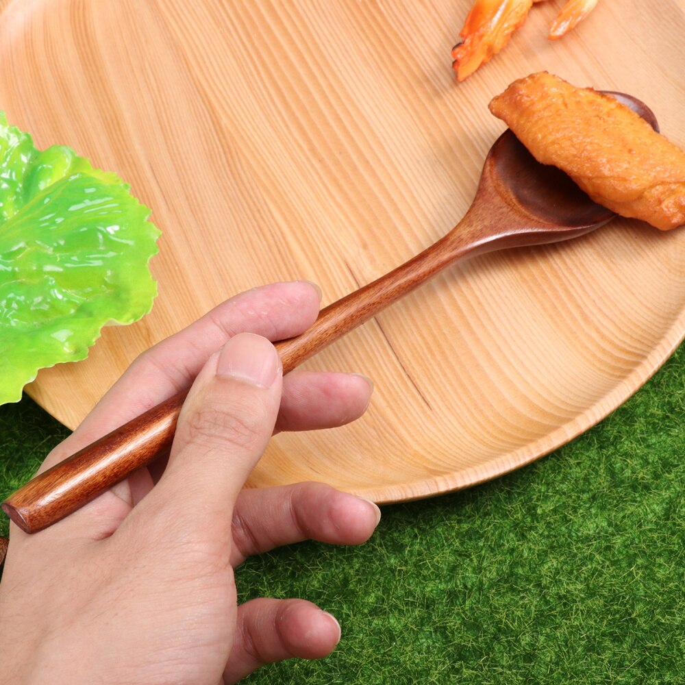 4 Stuks Houten Lepels Lange Steel Roeren Lepels Draagbare Eten Mengen Soep Lepels Eco Vriendelijke Tafel Lepels Home Keuken Utensi