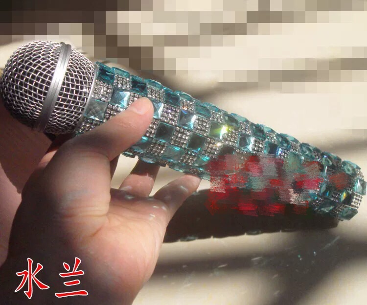 wireless Microphone Crystal Skin Sleeve Blinging Handheld Shell Flash Drilling bling bling Cover