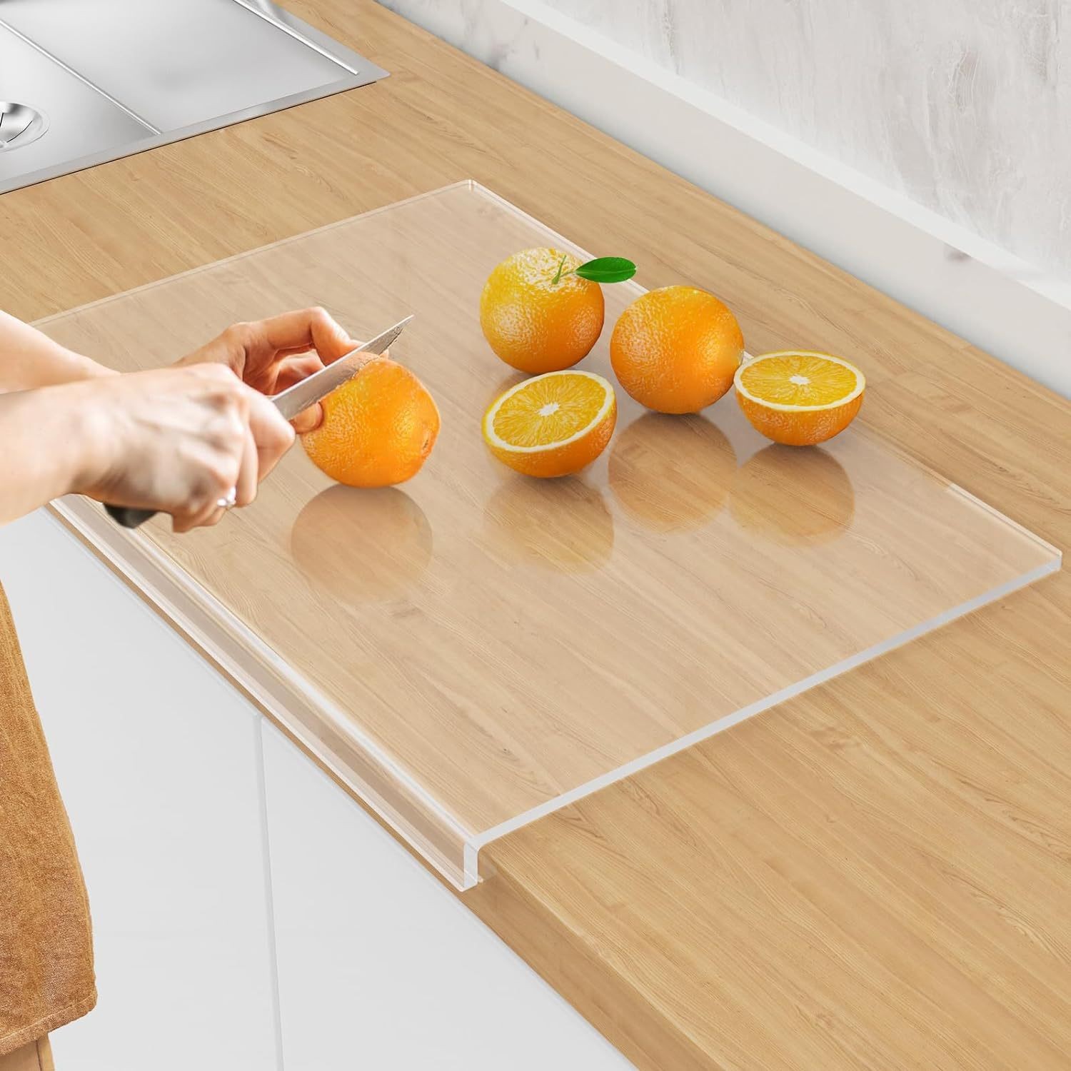 Acryl Transparante Snijplank Met Lip Antislip Keuken Snijden Snijplanken Aanrecht Aanrechtbeschermer Keukengadget