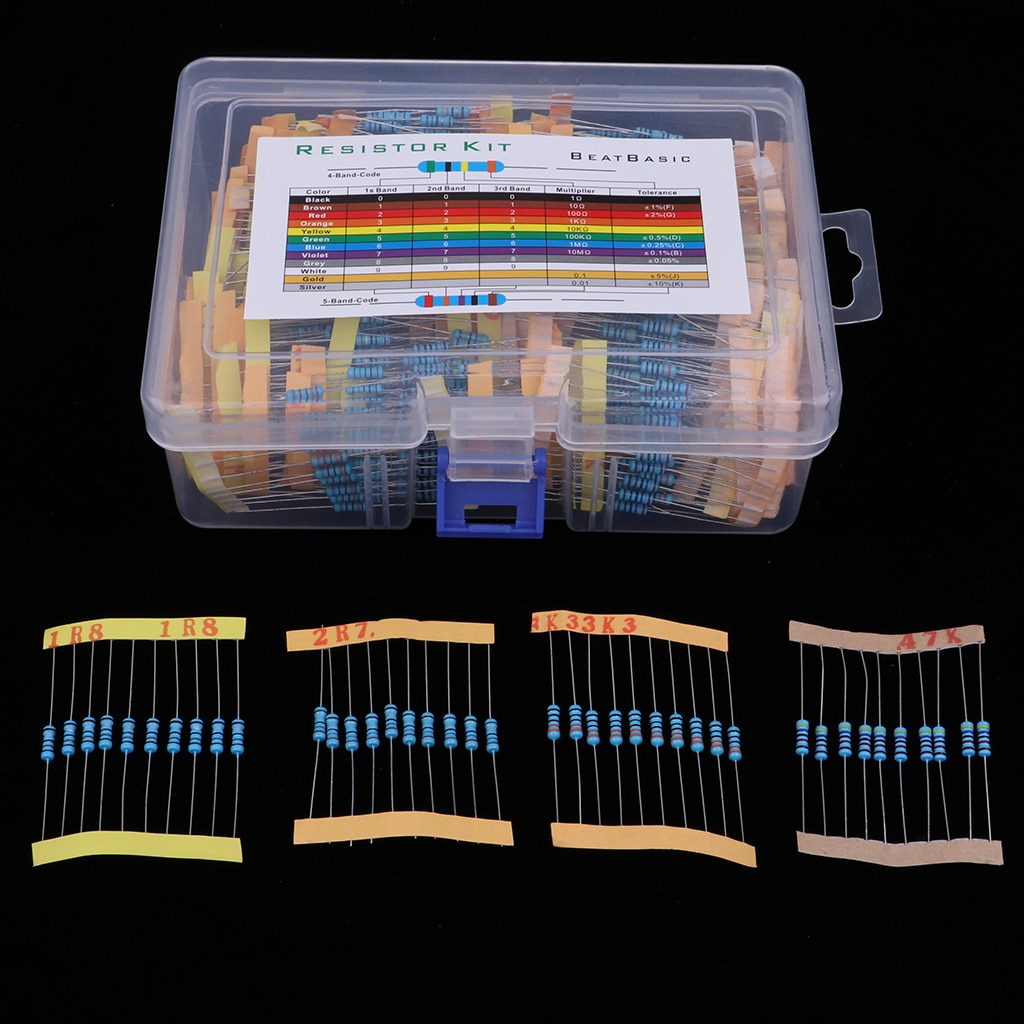 Kit de resistencias 1100x, surtido compatible con 0,1-10M (110 valores X 10 piezas)