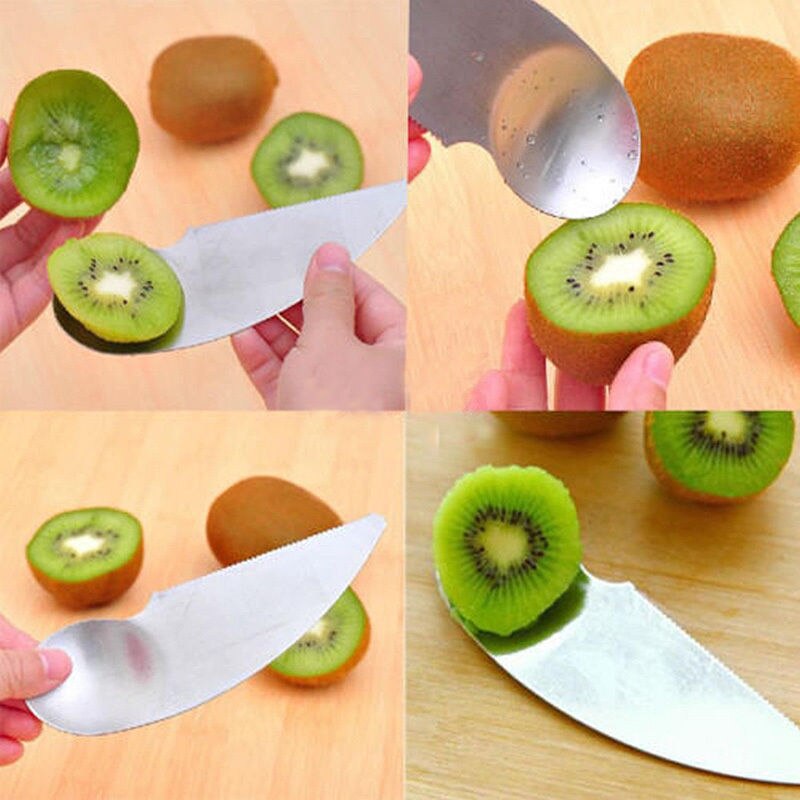 Linsbaywu Rvs Kiwi Geschild Artefact Fruit Mes Fruit Pulp Opgegraven Lepel