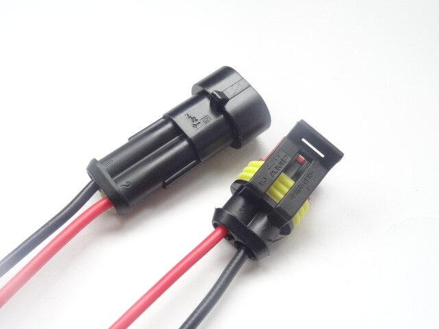 CHIZIYO 5 teile/los 2 Stift Auto Auto Fahrzeug Wasserdichte Elektrische Stecker Adapter W/Draht AWG Schwarz