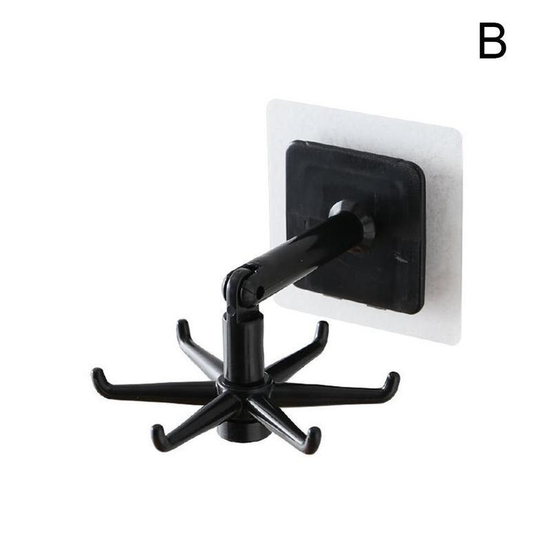 Kitchen Rotate Storage Rack 360 Degree Rotate Storage Hanging Hook Closet Clothes Shelf Bath Supplies 6 Claw Rotate Storage Rack: B