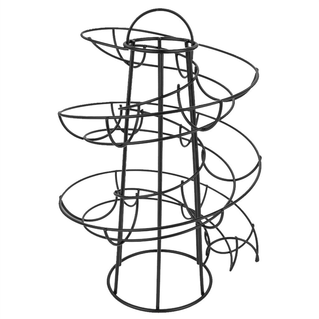 Huevo en espiral de Rack cesta de almacenamiento espacio a 24 de gran capacidad huevo estuche protector caja contenedor huevo estante # BL4: Black 