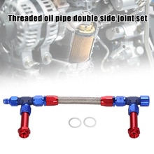 Carb Braided Fuel Line-8 Braided Stainless Steel Carburetor Dual Inlet Line Kit M8617: Default Title